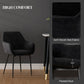 Dining Chairs Set of 2, Velvet-look Fabric Upholstered Kitchen Chairs with Backrest, Armrests and Steel Legs, Black