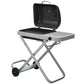 Portable Propane Gas BBQ Grill with Foldable Cart, Wheels, 9500 BTU Gas Barbecue Grill with Piezo Ignition Burner, Black