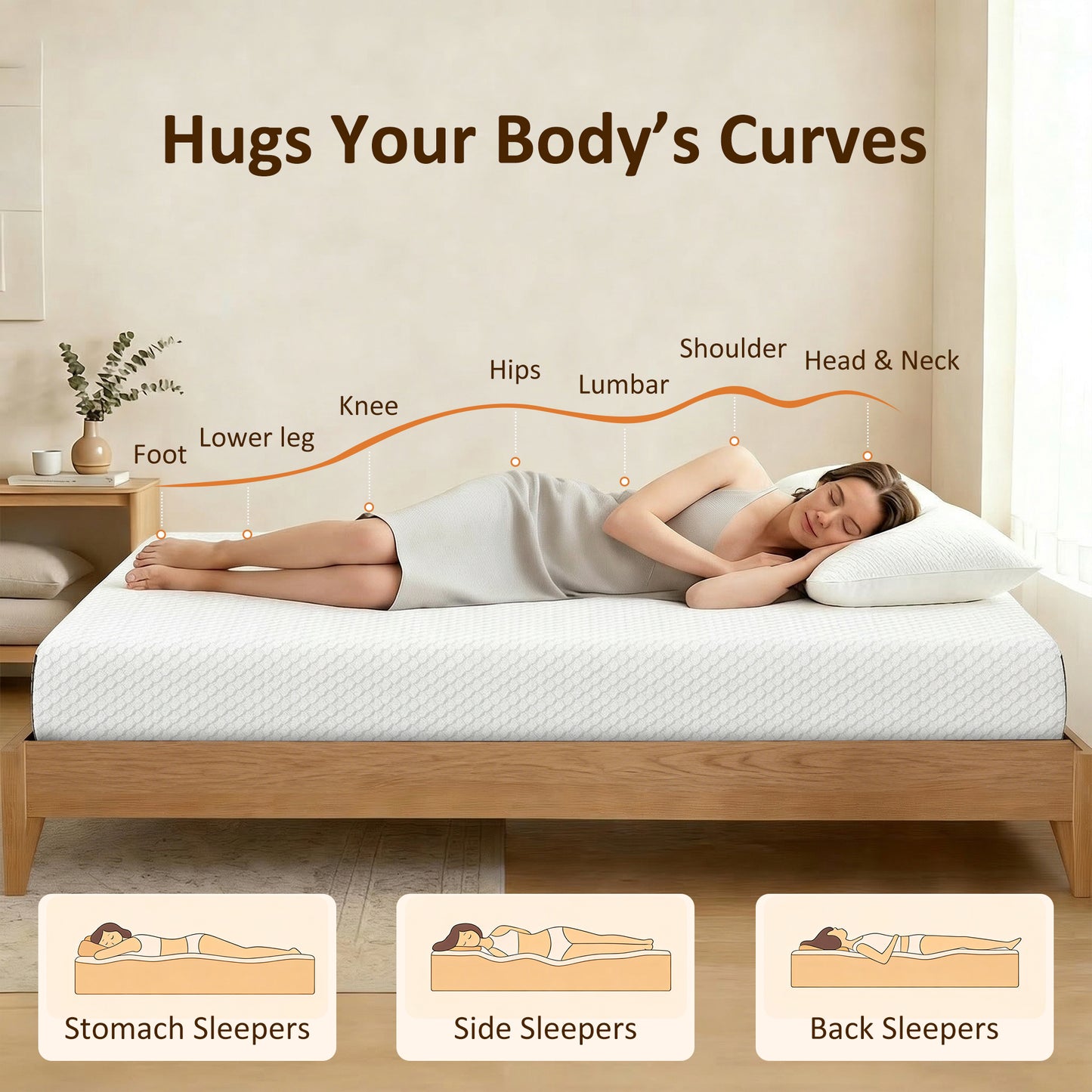 King 8 Inch Memory Foam Mattress in a Box, Pressure Relief & Lumbar Support, CertiPUR-US Certified, Medium Firm