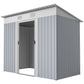 7' x 4' Outdoor Storage Shed, Metal Garden Shed with Lockable Sliding Doors and Vents, Grey