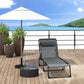 Outdoor Folding Chaise Lounge, Reclining Lounge Chair with Adjustable Backrest and Removable Pillow, Grey