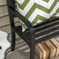 50" Outdoor Bench, Metal Frame Patio Loveseat with Floral Pattern Backrest, Cured Armrest, for Conservatory, Garden, Poolside, Deck, Black