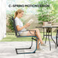 C Spring Motion Patio Chairs Set of 2 with Curved High Backrest, Armrest, All Weather Breathable Fabric, Metal Frame