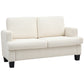 54.3" Loveseat Sofa, 2 Seater Sofa with Removable Cushions, Small Couch with Wood Frame for Living Room, Cream White