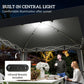10 x 10 ft Pop Up Canopy Tent with Central Light, UPF 50+ Instant Portable Canopy Shelter with Remote, Black
