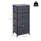 Linen Drawer Cabinet Organizer Storage Dresser Tower with 4 Removable Drawer Metal Frame Adjustable Feet for Living Room, Kitchen, Bathroom, Black