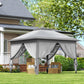 11' x 11' Pop Up Gazebo, Double Roof Foldable Height Adjustable Canopy Tent with Mesh Sidewalls, Carrying Bag, Grey