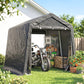 Garden Storage Tent, Patio Storage Shelter w/ Metal Frame and Double Zipper Doors, Green