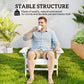 Wood Adirondack Chair, Outdoor Patio Muskoka Chair with Slatted Design for Deck, Garden, Backyard, Fire Pit, White