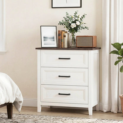 3-Drawer Bedroom Dresser - White
