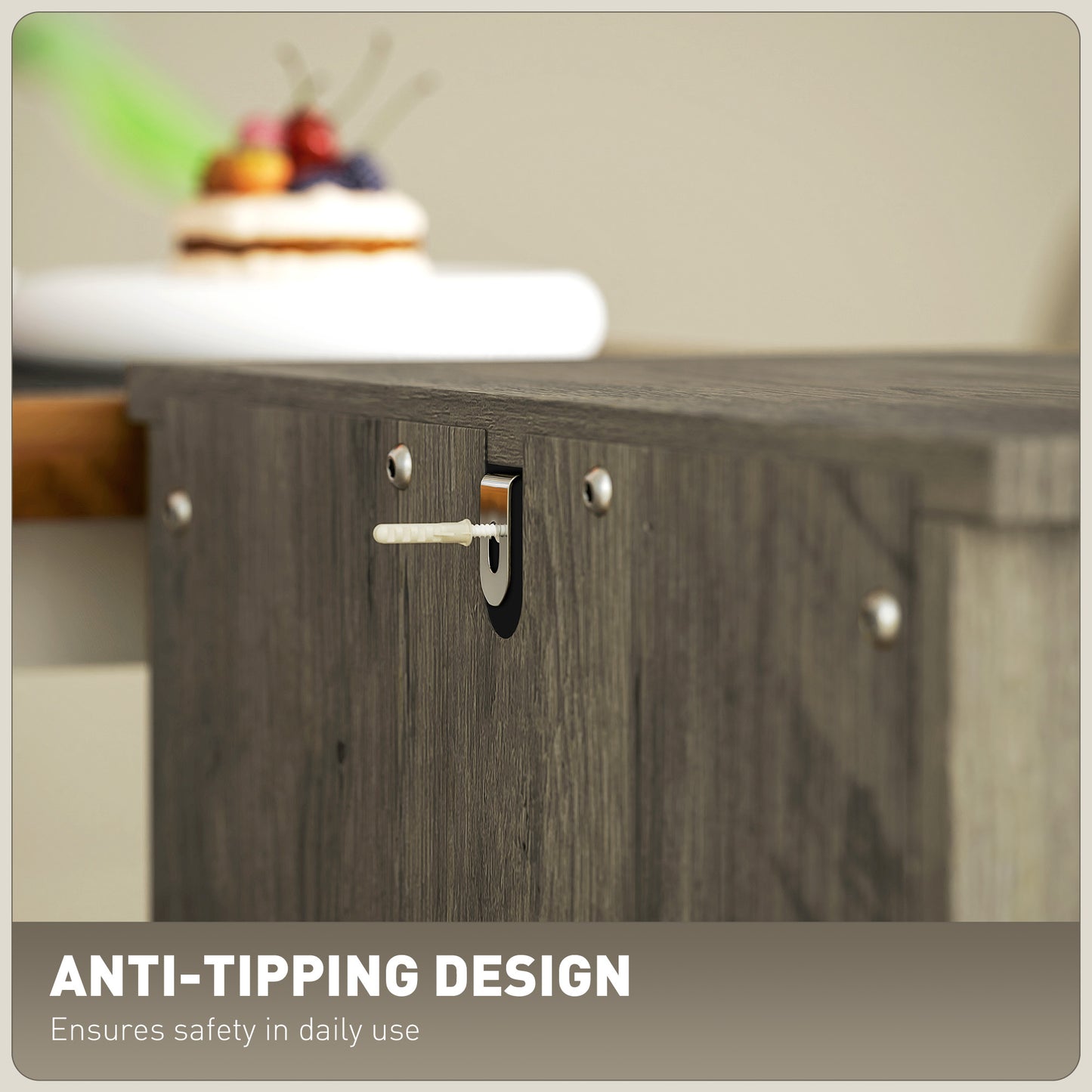 Vertical Filing Cabinet with 2 Drawers, Rustic Farmhouse Office Storage Cabinet for A4, Letter Size, Grey Wash