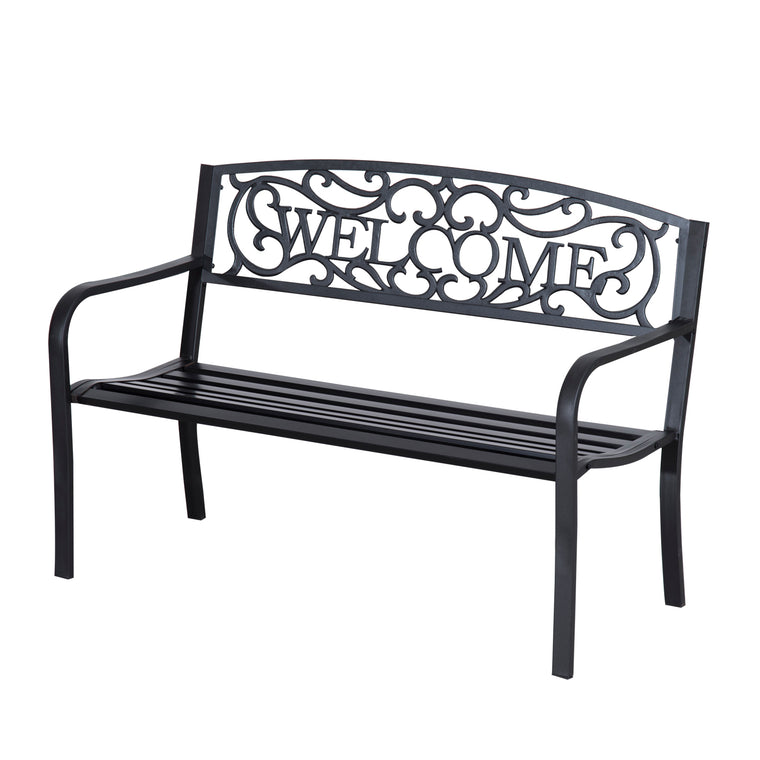50" 2-Seater Metal Garden Bench Loveseat