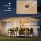 Double-sided Patio Umbrella with Base Included & 48 LED Lights 15ft Khaki