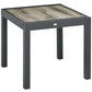 Extendable Dining Table, Rectangular Patio Outdoor Table with Aluminum Frame and Plastic Board Tabletop for Lawn, Grey