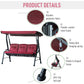 3-Person Patio Swing Chair with Canopy 3 Seater Porch Swing for Garden, Backyard, Poolside, Light Grey