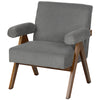 Corduroy Accent Chair with Padded Armrests