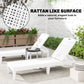 Outdoor Lounge Chair Set of 2, Waterproof Resin Lounge Chairs with 4-Position Adjustable Backrest for Backyard, White