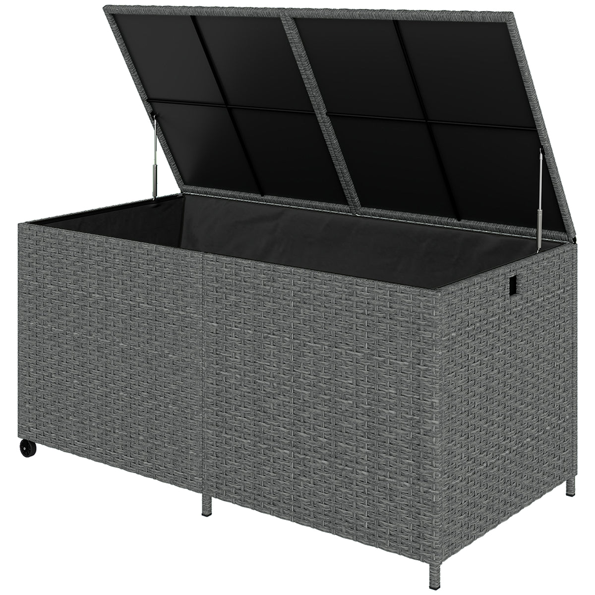 162-Gallon Rattan Deck Box with Wheels