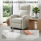 Fabric Recliner Chair Manual Home Theater Seating Single Reclining Sofa Chair with Padded Seat, Cream White