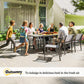 63"-94.5" Extendable Patio Dining Table for 6-8 Person, Outdoor Dining Table with Aluminium Edging, Steel Frame, Grey