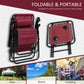 Zero Gravity Chair Set of 2 Patio Chair with Side Table Cupholders and Pillows for Pool, Backyard, Lawn, Beach, Red