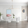 High Back Dining Chairs, Modern Upholstered PU Leather Accent Chairs with Metal Legs for Kitchen, Set of 6, White