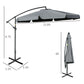 11FT Offset Hanging Patio Umbrella Cantilever Umbrella with Easy Tilt Adjustment, Cross Base and 8 Ribs for Backyard, Poolside, Lawn and Garden, Dark Grey