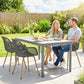Outdoor Dining Chairs Set of 4, Patio Chairs with Slotted Backrest, Grey