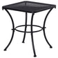 Square Outdoor Side Table, Metal Outdoor Patio Table, Garden Coffee Side Bistro Tables with Mesh Grid Top for Balcony, Porch, Backyard, 17.7" x 17.7" x 19.7", Black