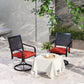 Patio Swivel Chairs with Cushion, Outdoor Swivel Rocker with Curved Armrests, Red