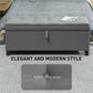 Storage Ottoman Bench, Foot Rest with Safety Hinges, 47 Inches Linen Storage Chest for Living Room, Dark Grey