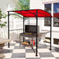7' x 5' Garden Grill Canopy, BBQ Grill Gazebo Tent with Steel Frame and Hooks, Outdoor Sun Shade, Wine Red