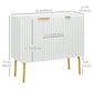 Modern Storage Cabinet Sideboard Buffet Cabinet with Gold Legs for Living Room Dining Room Hallway White