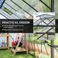 Aluminum Greenhouse Polycarbonate Walk-in Garden Greenhouse Kit with Rain Gutter and Sliding Door, 16' x 8', Dark Grey