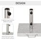 55 lbs Marble Square Umbrella Stand 16.5" Market Heavy Holder Base w/ Wheels, Grey