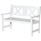 2-Seater Wooden Garden Bench, 4FT Outdoor Patio Loveseat with Unique X-Shape Back for Yard, Lawn, Porch, White
