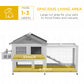 65" Wooden Rabbit Hutch, Pet Playpen with Openable Roof, Storage Box, for Rabbits and Small Animals, Grey