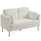 Loveseat Sofa, 55" Small Sofa Couch with 2 Pillows, Metal Legs for Living Room, Bedroom, Apartment, Cream White