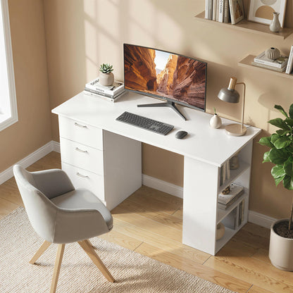 47" Computer Desk with Shelves and Drawers
