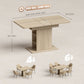 Extendable Dining Table for 4-6 People, 43.3"-51.2" Kitchen Table with 6 Open Shelves, Natural Wood