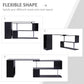 55" Corner Computer Desk, 360° Rotating L-Shaped Desk, Home Office Workstation with 3-Tier Shelves, Black