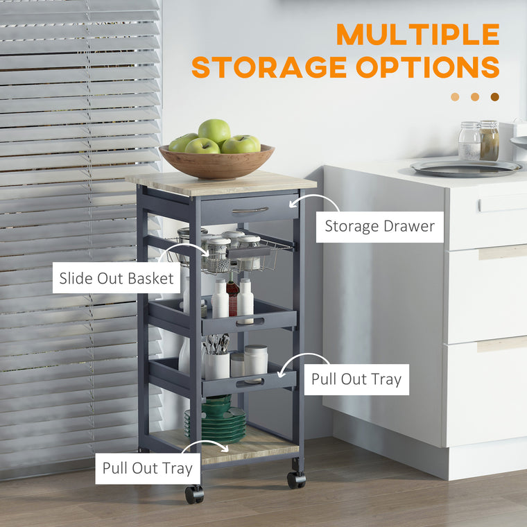 Rolling Kitchen Island Cart with Drawer