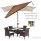 6.5x10ft Rectangle Aluminum Tilt Patio Umbrella, Garden Market Parasol, Outdoor Sunshade Canopy with Crank, Coffee