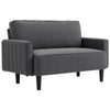 2-Seater Linen Loveseat Sofa - Dark Grey