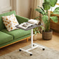 Height Adjustable Standing Desk, Pneumatic Sit Stand Desk with Wheels and Headphone Hook, Grey Wood Grain