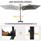 8' x 8' Square Patio Hanging Offset Umbrella with 360° Rotation, Aluminum Outdoor Cantilever Market Parasol, Light Grey