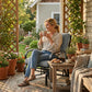 Patio Glider, Outdoor Glider Chair with Cushions, Steel Frame, Curved Armrests, Light Grey