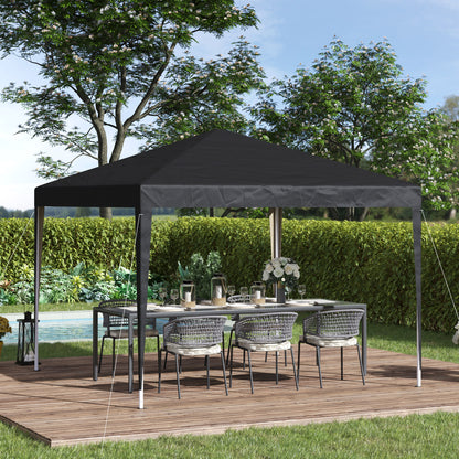 10' x 10' Black Folding Pop-Up Canopy Tent with Carrying Bag