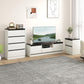 Nightstands Set of 2, Modern Bedside Tables with 2 Drawers, End Side Tables for Bedroom, White