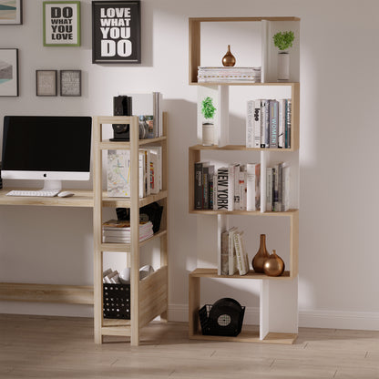 5-Tier Geometric Bookcase Room Divider